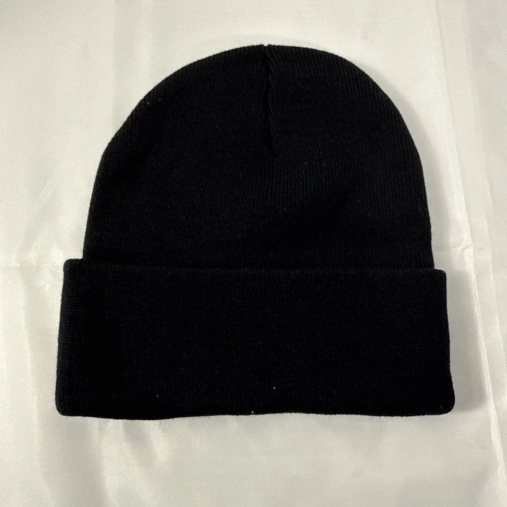 Logo Knit Cuffed‎ Beanie Hat Black One Size
